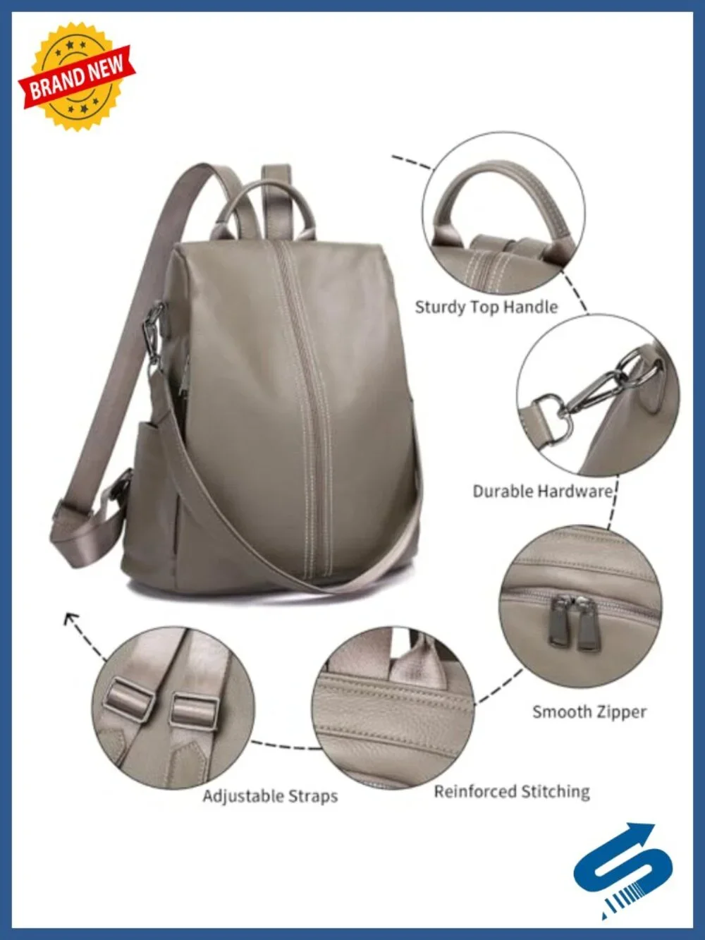 Genuine Leather Backpack Purse Women Antitheft Real Soft Leather Daypack